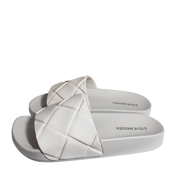 Steve Madden Soulful Gray Quilted Pool Slides Sz 5,7 - Picture 4 of 7